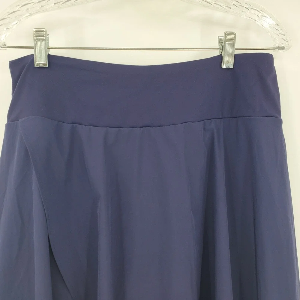Halara Navy Blue High Low Wrap Maxi Skort Built-in Shorts Large L Athleisure